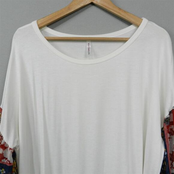 Watermelon Women's 2XL Knit Top Floral Sleeve Pullover Ivory Cream Multicolor - Picture 11 of 11